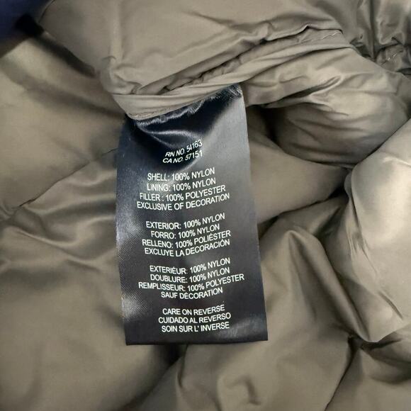 Club Room Men’s Chevron Quilted Hooded Puffer Jacket size Small in Blue - Picture 5 of 6